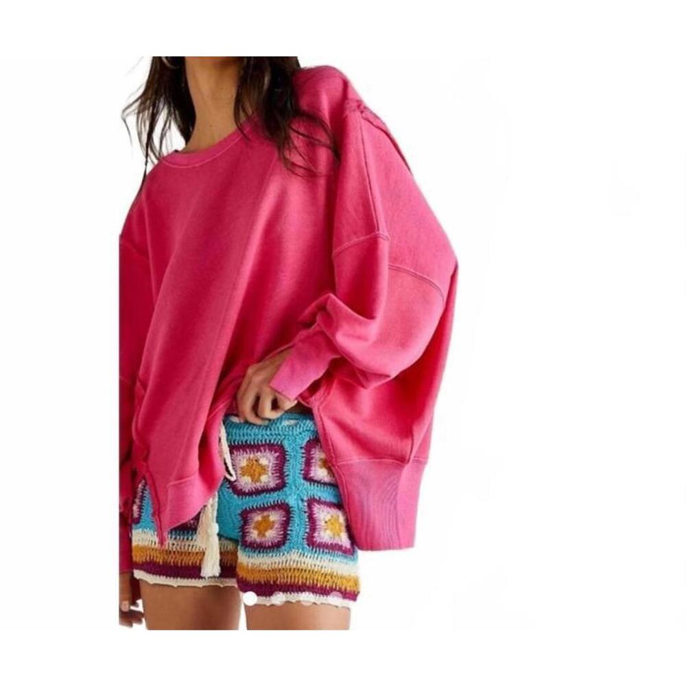 Free People Pink We The Free Oversized Camden Sweatshirt